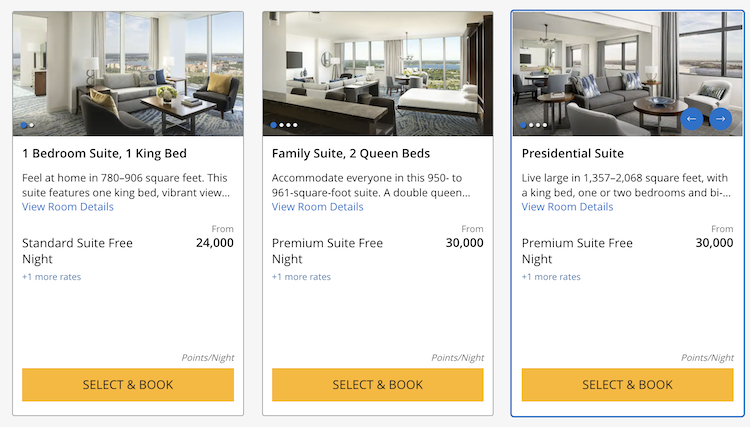 24k and 30k suite pricing in points